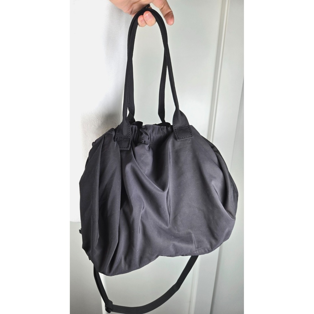 Uniqlo C Drawstring Bag Water Repellent Tote Crossbody 2-Way Japan NEW Black